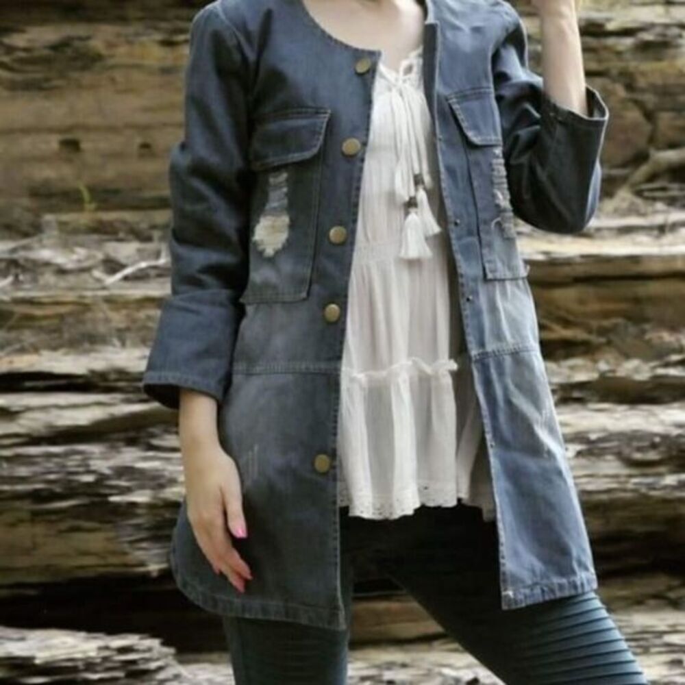 Distressed Denim Jacket - Picture 4 of 16